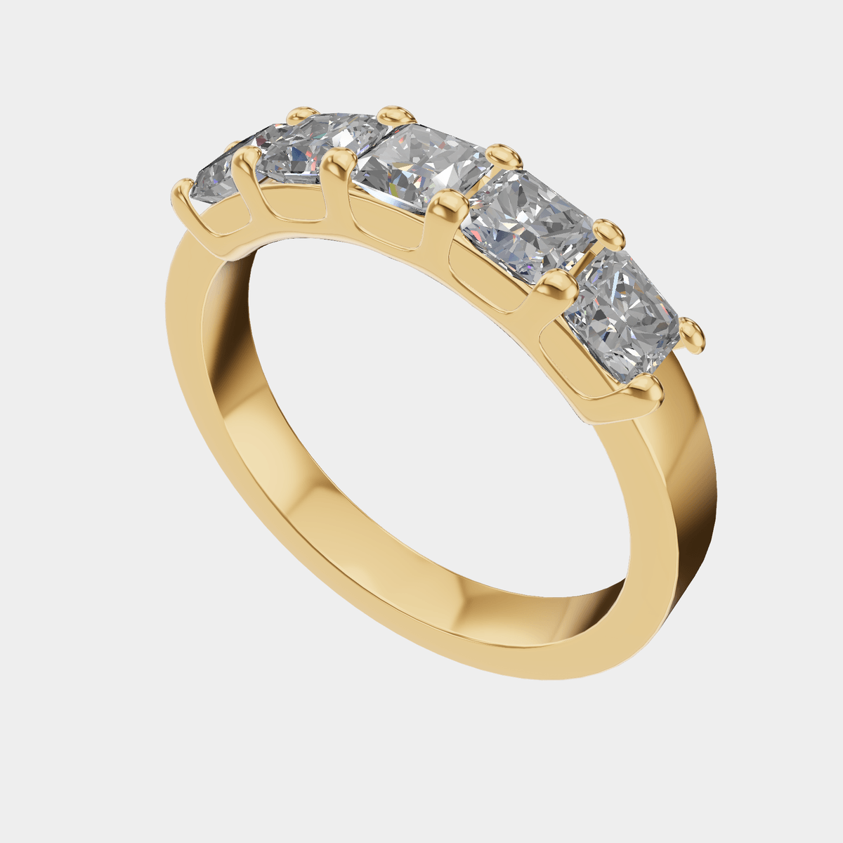 Diamond solitaire ring rendered in a yellow gold finish — Obox 3D jewelry configurator